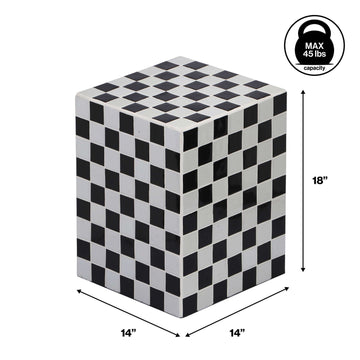Callista 18" Modern Bohemian Ceramic Tiled Rectangle End Table